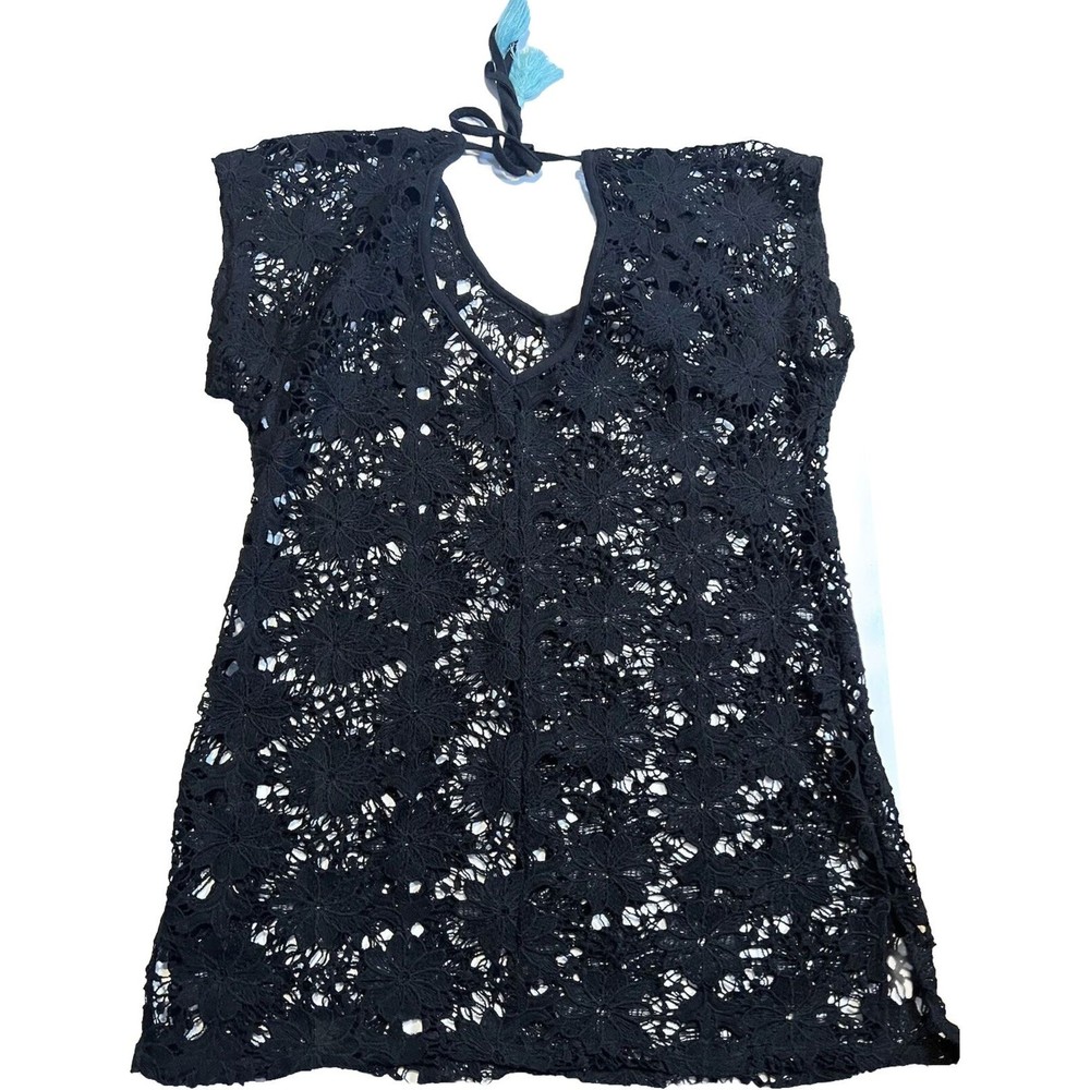 Women’s Black Swim Cover-Up by Xhilaration Size Large‎ with Embroidered Floral